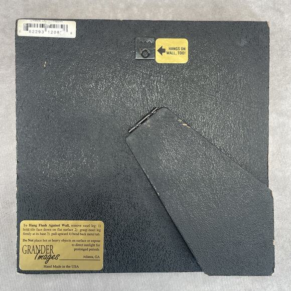 Vtg 80s Georgia O’Keefe Poppy Art Tile 8x8 Stand Alone Wall Mount Grander Images - Picture 3 of 5